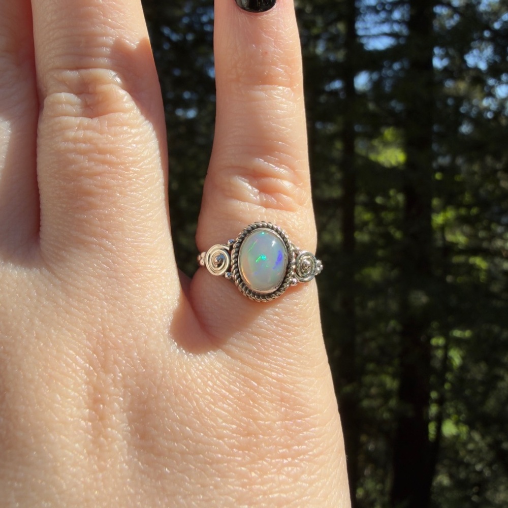 Opal Sterling Silver Ring